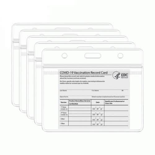 5-Pack: Waterproof Clear Sleeve CDC Vaccination Card Immunization Record Holder DailySale