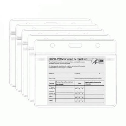 5-Pack: Waterproof Clear Sleeve CDC Vaccination Card Immunization Record Holder DailySale