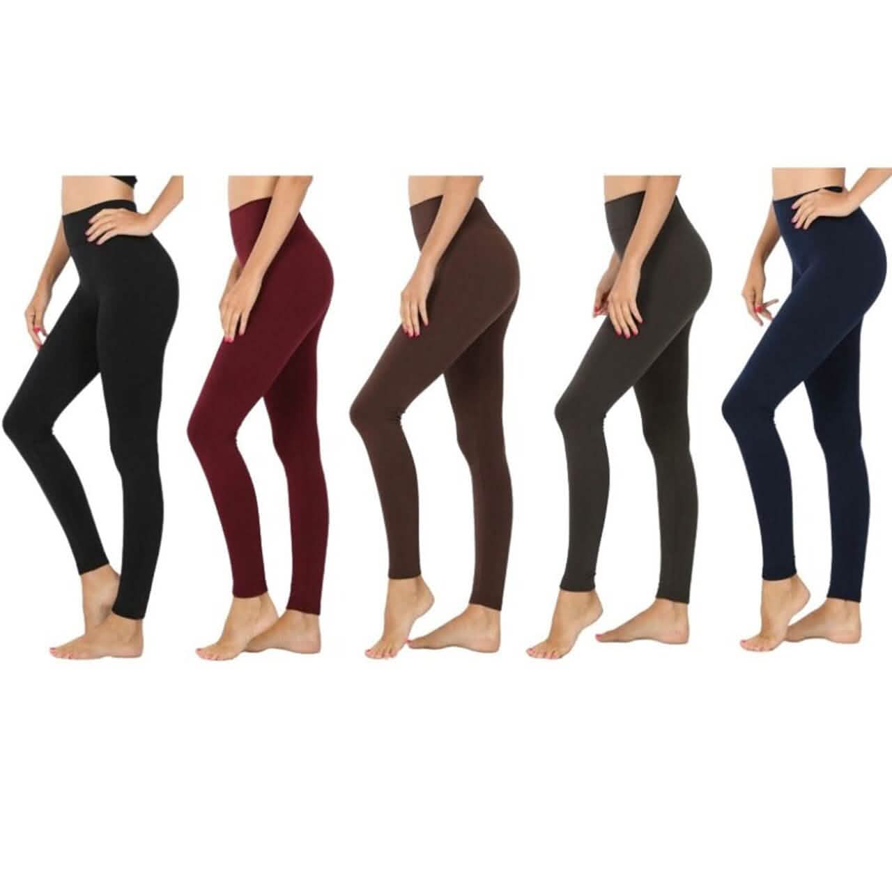 5-Pack: Women's Assorted Premium Fleece-Lined Leggings DailySale