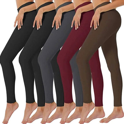 5-Pack: Women’s Fleece Lined High Waist Leggings DailySale