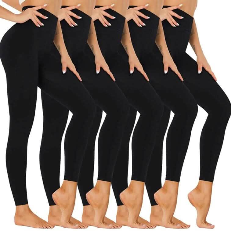 5-Pack: Women’s Fleece Lined High Waist Leggings DailySale