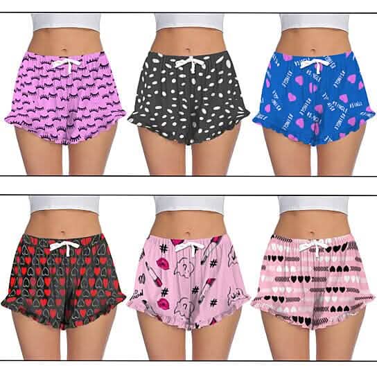 5-Pack: Women's Soft Comfy Printed Lounge Sleep Pajama Short DailySale