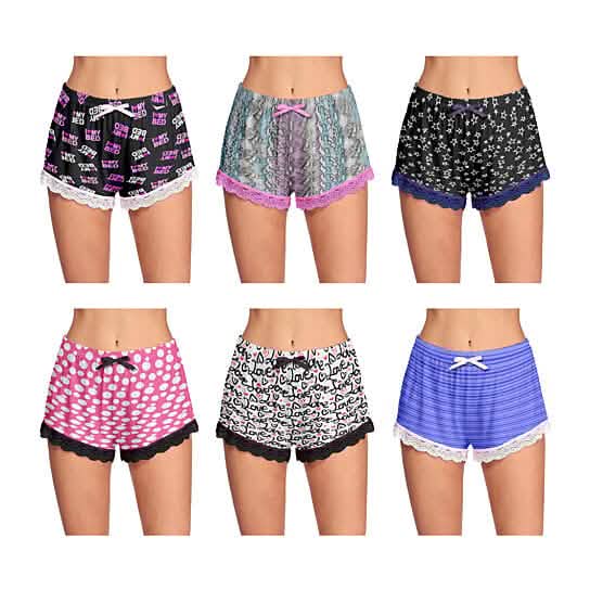 5-Pack: Women's Soft Comfy Printed Lounge Sleep Pajama Short DailySale