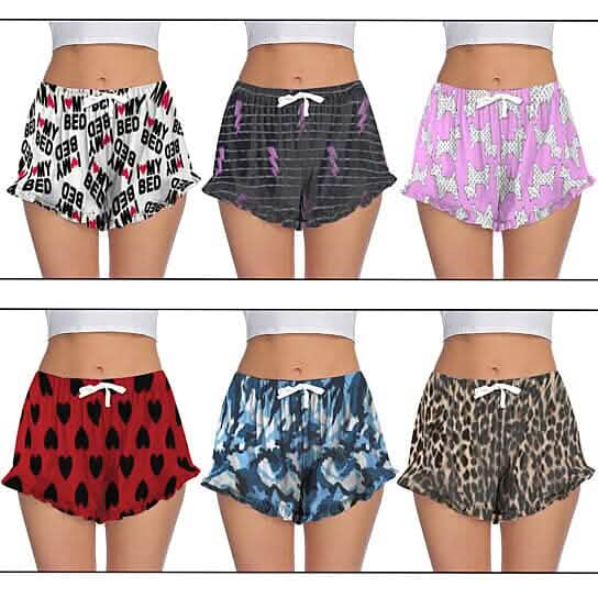 5-Pack: Women's Soft Comfy Printed Lounge Sleep Pajama Short DailySale