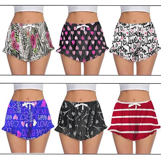 5-Pack: Women's Soft Comfy Printed Lounge Sleep Pajama Short DailySale
