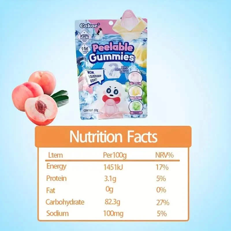 5-Packs: Fun Peeled Gummies - Mixed Styles, Different Flavors, Resealable Bags DailySale