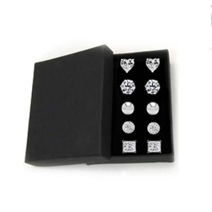 5-Pair Set: Sterling Silver Crystal Stud Set Made with Swarovski Elements DailySale