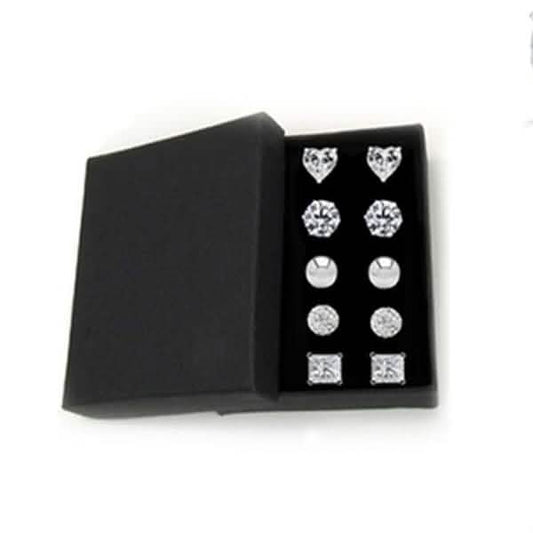 5-Pair Set: Sterling Silver Crystal Stud Set Made with Swarovski Elements DailySale