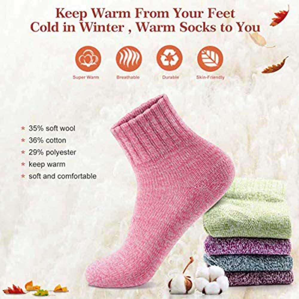 5-Pair: Women's Winter Socks Gift Box Free Size Thick Wool Soft Warm Casual Socks DailySale
