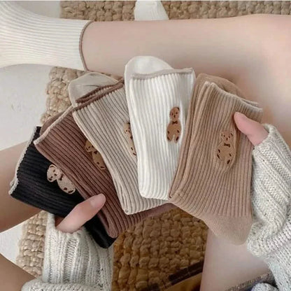 5-Pairs: Bear Embroidery Low Cut Ankle Socks DailySale