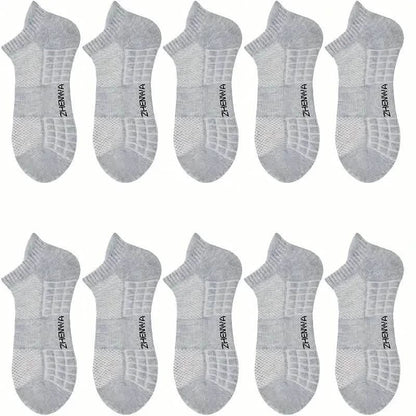 5-Pairs: Casual Ankle Boat Socks With Towel Bottom DailySale