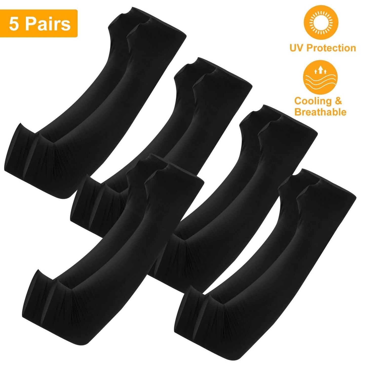 5-Pairs: Cooling Arm Sleeve Anti-UV Sun Protection DailySale