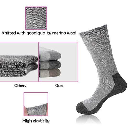 5-Pairs: Men's Warm Thick Merino Lamb Wool Socks for Winter Cold Weathers DailySale