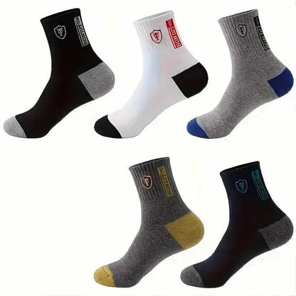 5-Pairs: Stylish Breathable Warm Crew Socks For Men DailySale