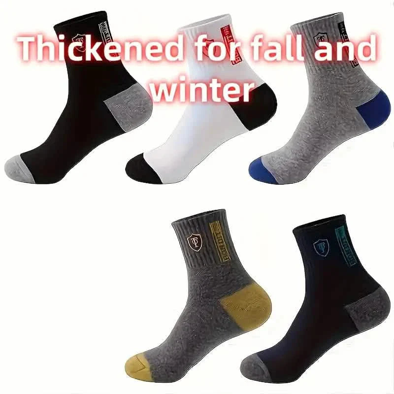 5-Pairs: Stylish Breathable Warm Crew Socks For Men DailySale