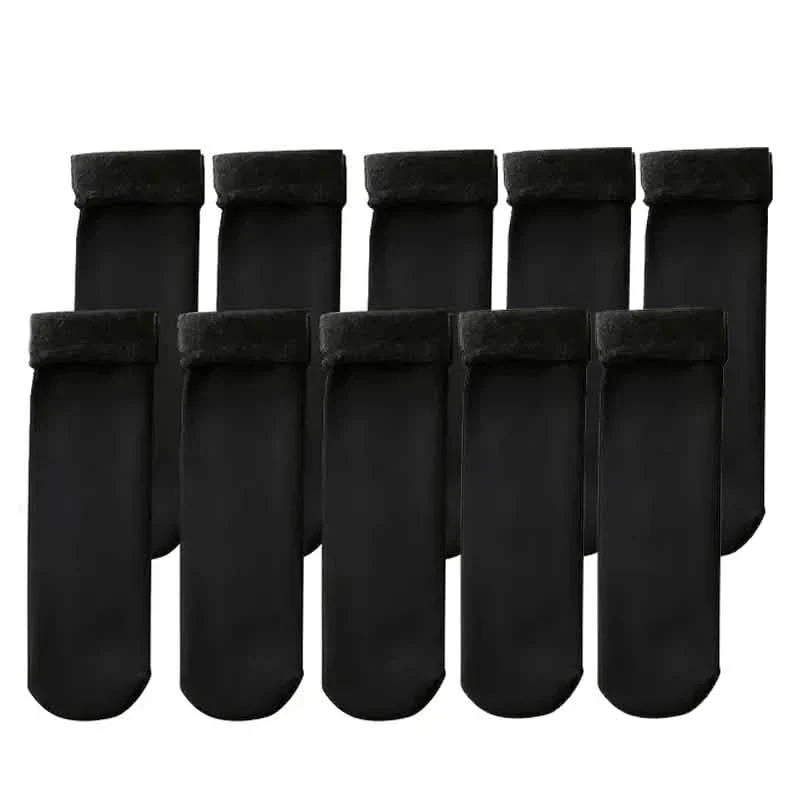 5-Pairs: Ultra-Soft Plush Lined Thermal Socks - Comfy Mid Tube Socks DailySale
