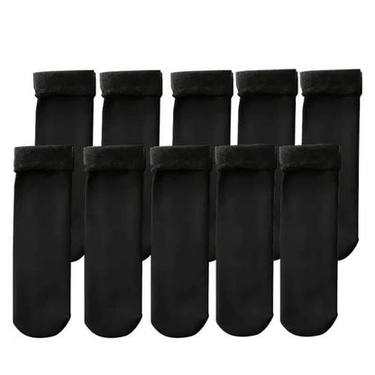 5-Pairs: Ultra-Soft Plush Lined Thermal Socks - Comfy Mid Tube Socks DailySale