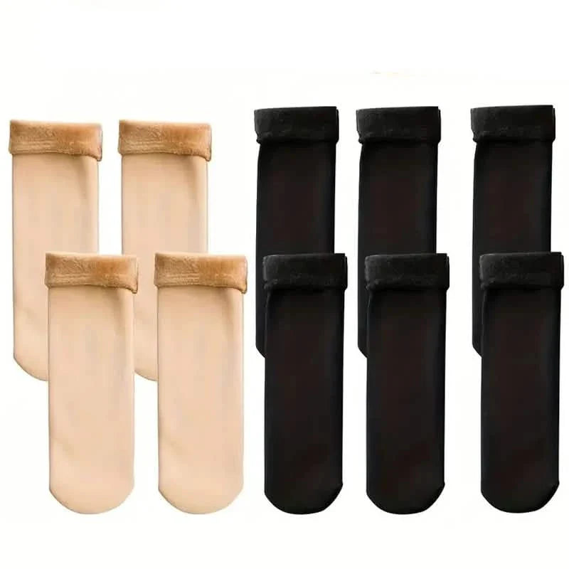 5-Pairs: Ultra-Soft Plush Lined Thermal Socks - Comfy Mid Tube Socks DailySale