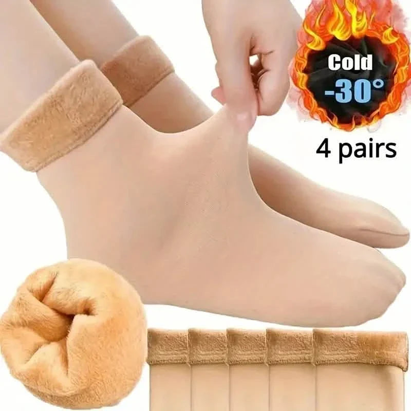 5-Pairs: Ultra-Soft Plush Lined Thermal Socks - Comfy Mid Tube Socks DailySale