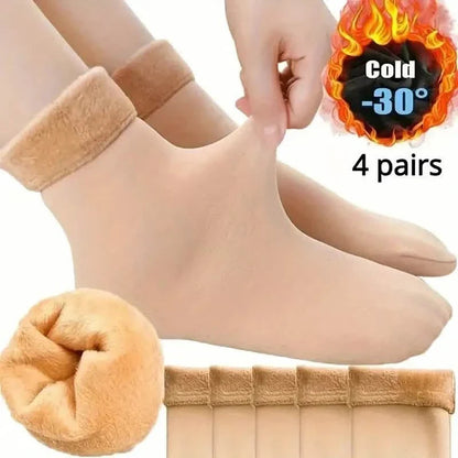 5-Pairs: Ultra-Soft Plush Lined Thermal Socks - Comfy Mid Tube Socks DailySale