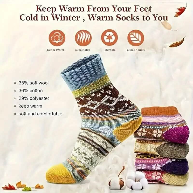 5-Pairs: Women's Comfortable and Warm Crew Socks DailySale