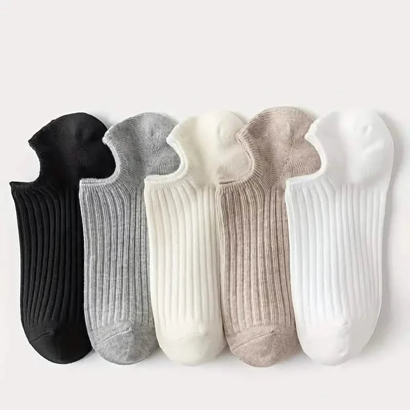 5-Pairs: Women's No-Show Socks, Elegant Solid Colors DailySale
