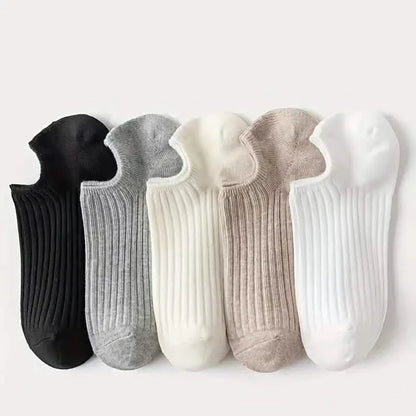 5-Pairs: Women's No-Show Socks, Elegant Solid Colors DailySale
