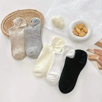 5-Pairs: Women's No-Show Socks, Elegant Solid Colors DailySale
