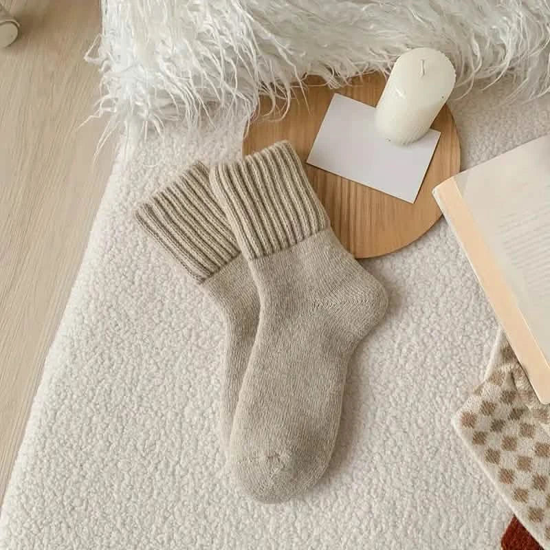 5-Pairs: Women's Stockings & Hosiery Simple Solid Thickened Socks DailySale