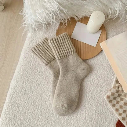 5-Pairs: Women's Stockings & Hosiery Simple Solid Thickened Socks DailySale