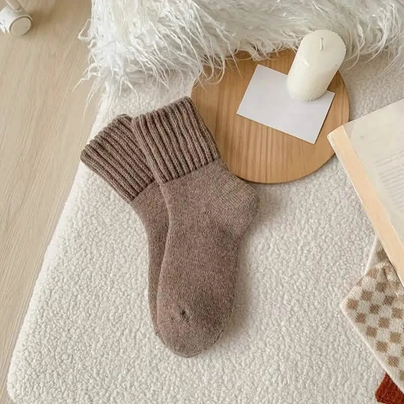 5-Pairs: Women's Stockings & Hosiery Simple Solid Thickened Socks DailySale