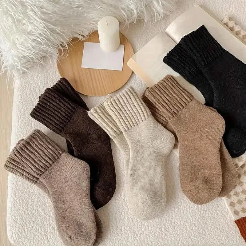 5-Pairs: Women's Stockings & Hosiery Simple Solid Thickened Socks DailySale