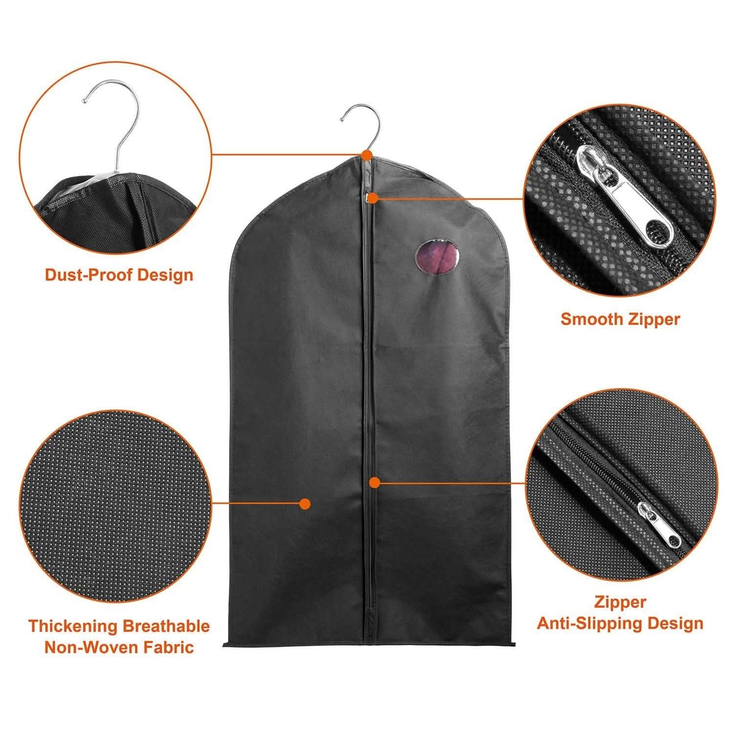 5-Piece: 39" Garment Bags Hanging Suit Bags Covers DailySale