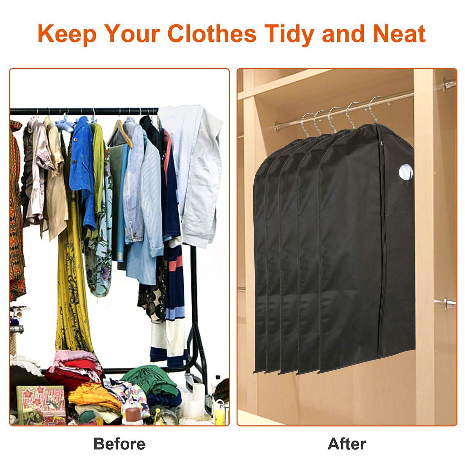 5-Piece: 39" Garment Bags Hanging Suit Bags Covers DailySale