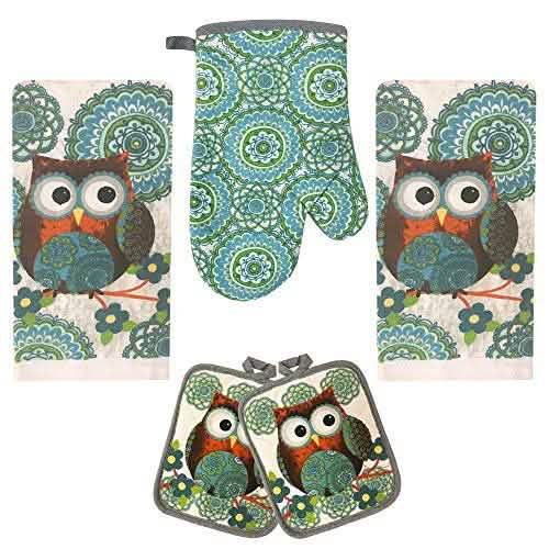 5-Piece: Assorted Kitchen Set: Towels, Potholder, Mitt DailySale
