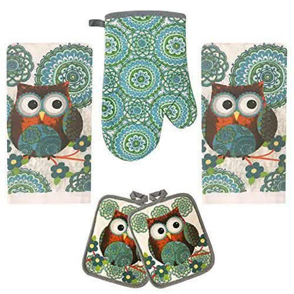 5-Piece: Assorted Kitchen Set: Towels, Potholder, Mitt DailySale