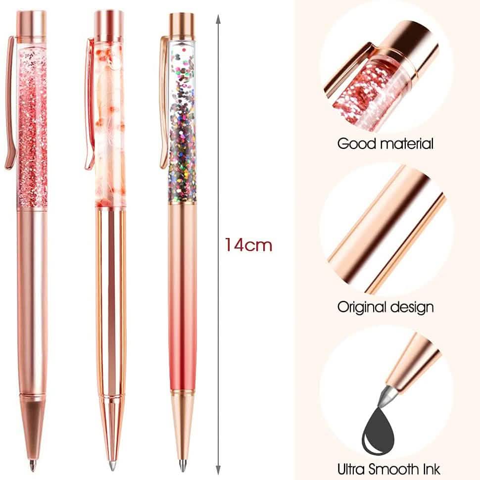 5-Piece: Bling Dynamic Liquid Ballpoint Pens DailySale