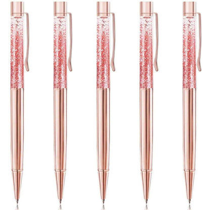 5-Piece: Bling Dynamic Liquid Ballpoint Pens DailySale