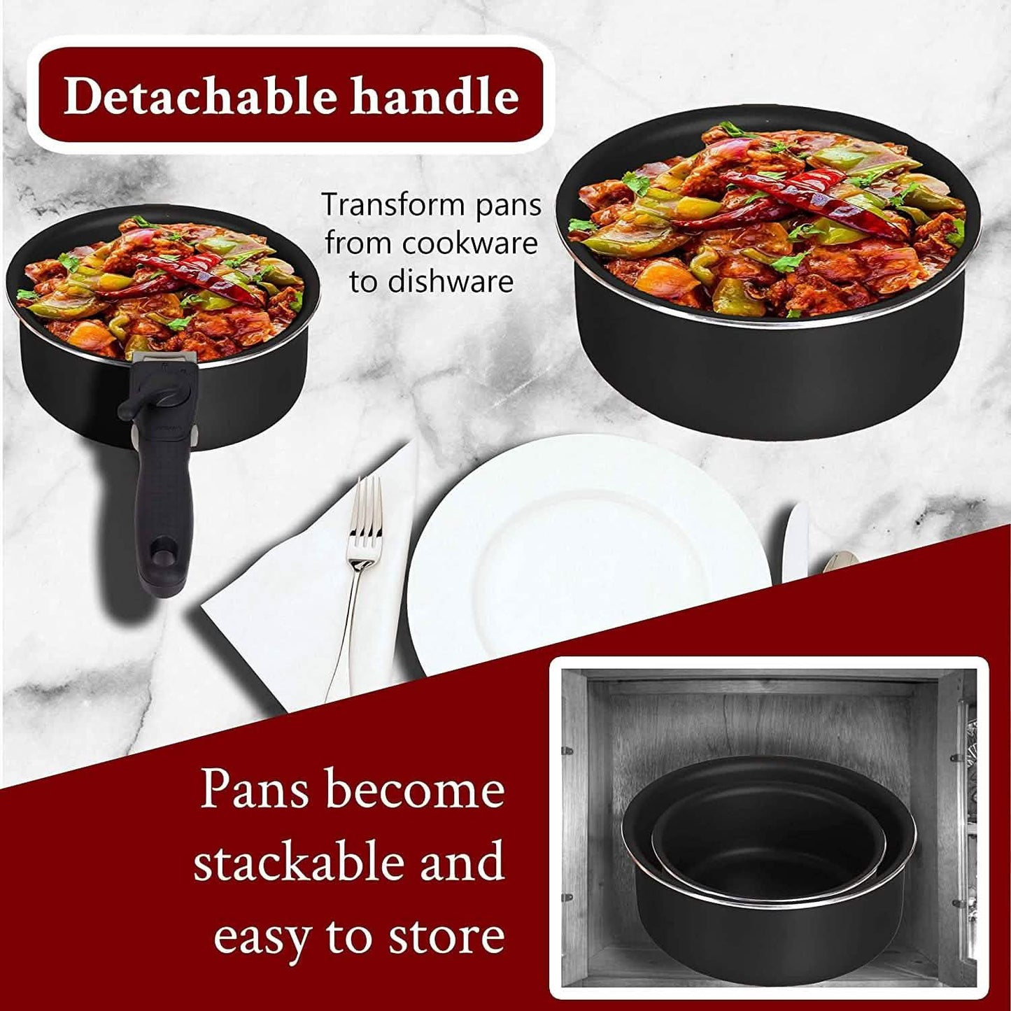 5-Piece: Chef's Star Nonstick Cooking Pot Set DailySale