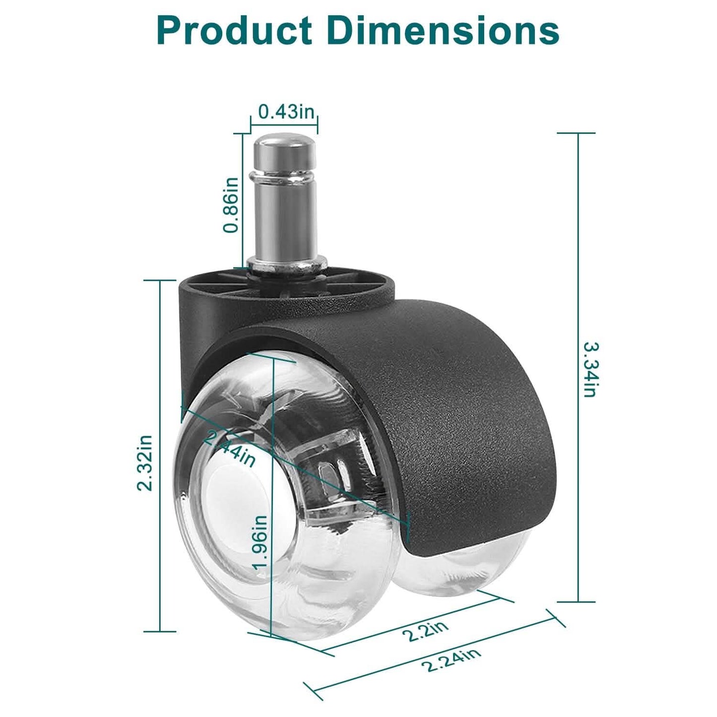 5-Piece: Office Chair Wheels Replacement DailySale