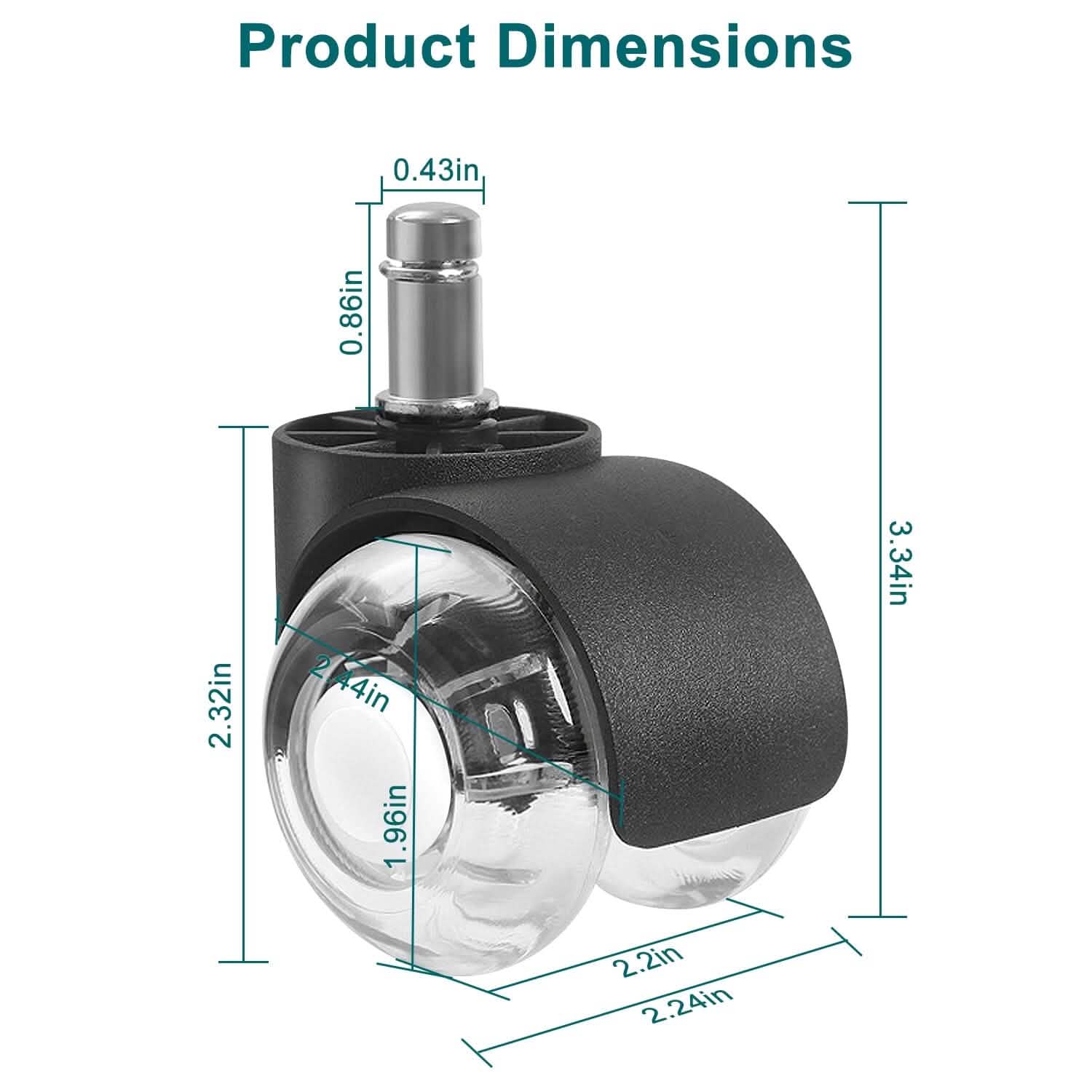 5-Piece: Office Chair Wheels Replacement DailySale