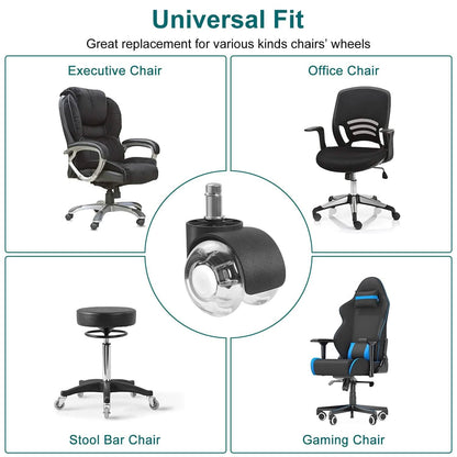 5-Piece: Office Chair Wheels Replacement DailySale