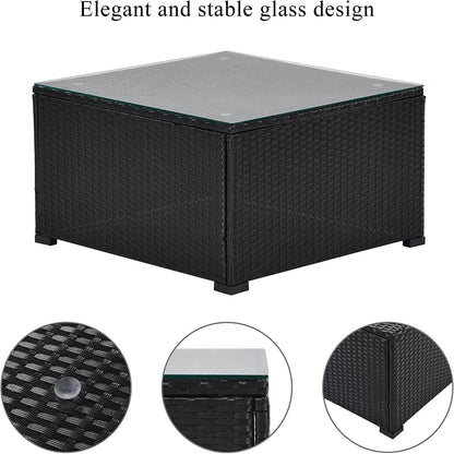 5-Piece: Patio Rattan PE Wicker Furniture Corner Sofa Set DailySale