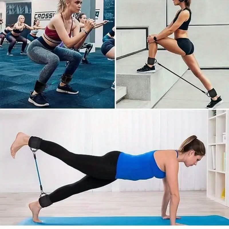 5-Piece: Resistance Band Set with Ankle Buckles DailySale