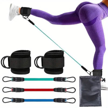 5-Piece: Resistance Band Set with Ankle Buckles DailySale