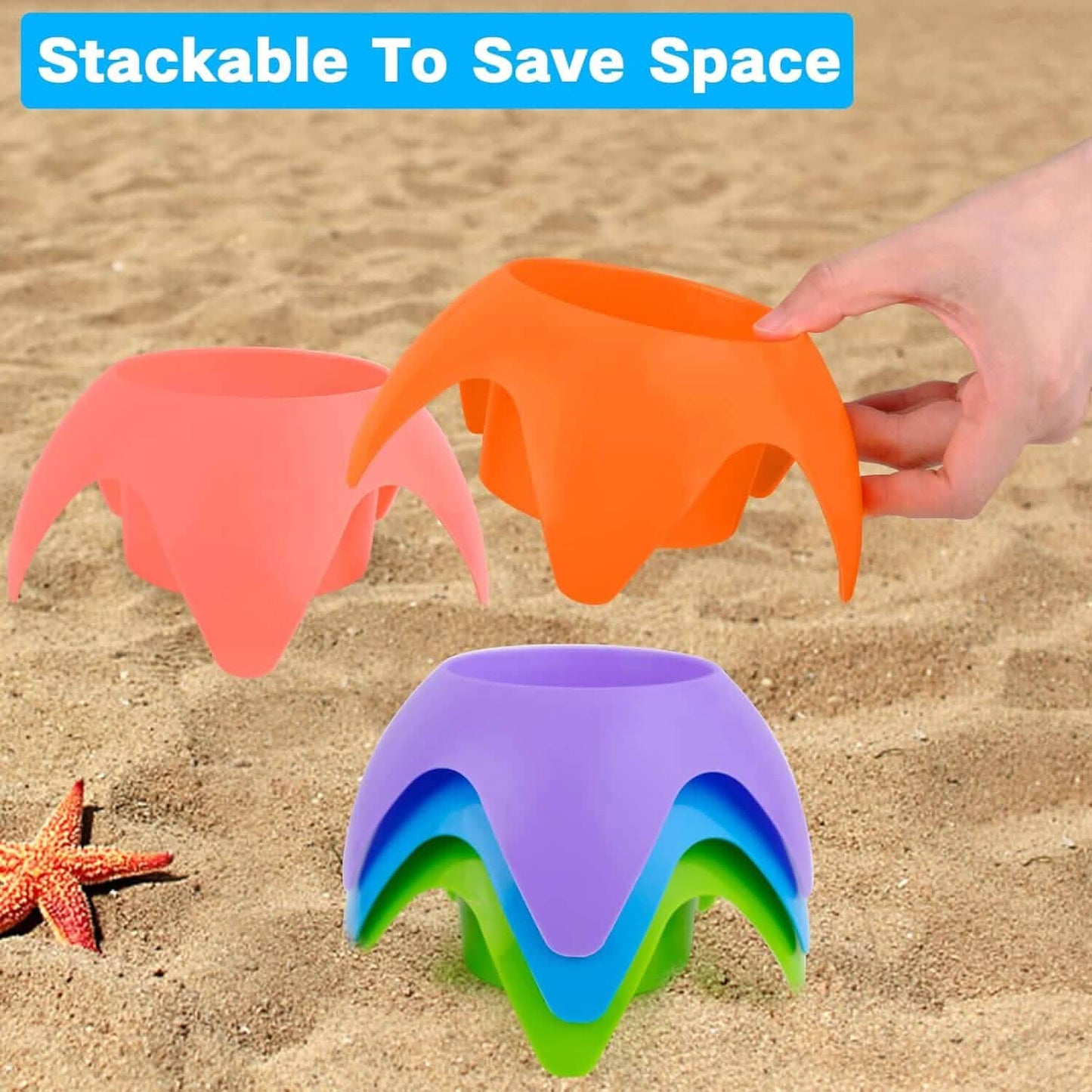 5-Piece: Seaside Plastic Beach Cup Holder DailySale