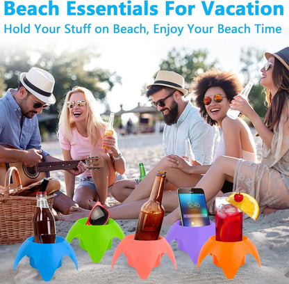 5-Piece: Seaside Plastic Beach Cup Holder DailySale