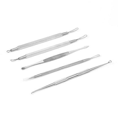 5-Piece Set: Blackhead Remover Kit Stainless Steel Popping Zit Remover DailySale