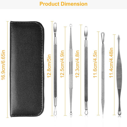 5-Piece Set: Blackhead Remover Kit Stainless Steel Popping Zit Remover DailySale