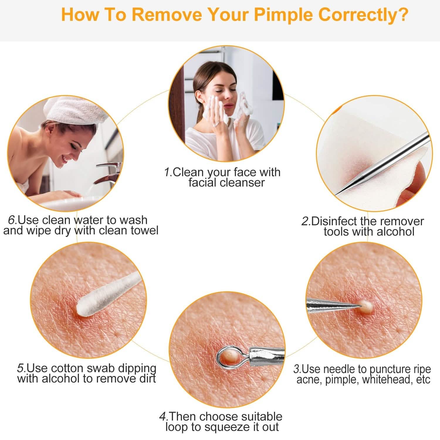 5-Piece Set: Blackhead Remover Kit Stainless Steel Popping Zit Remover DailySale